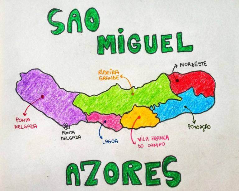 Azores Sao Miguel Island map